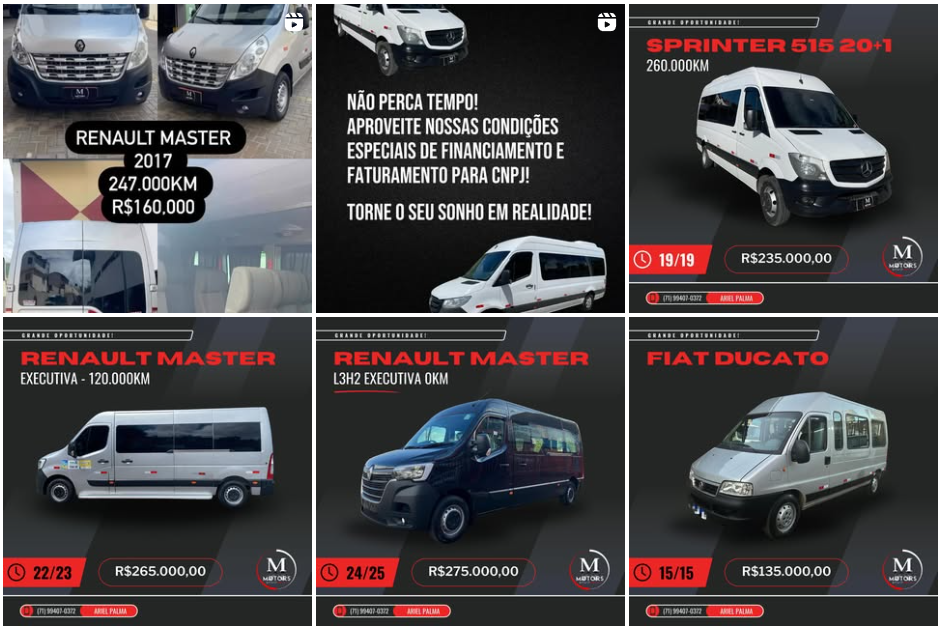 Imagem do instagram M Motors Utilitarios